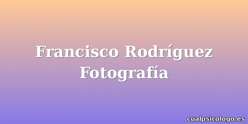 Francisco Rodríguez Fotografía