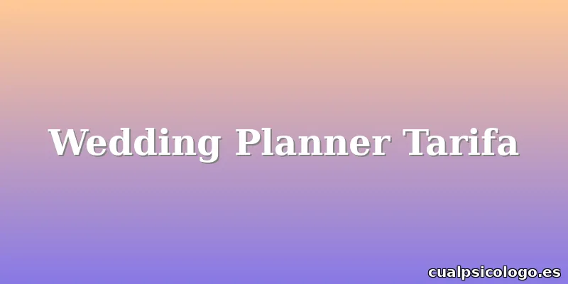 Wedding Planner Tarifa